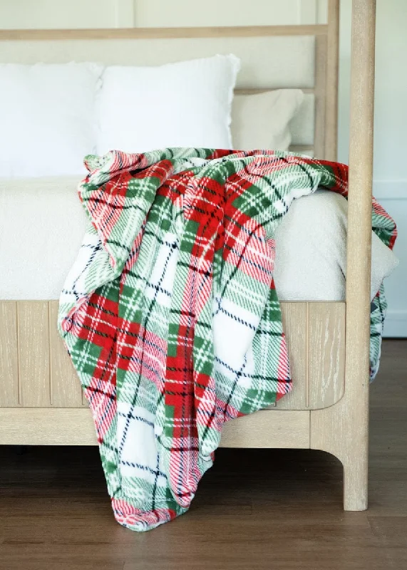 Bamboo fiber blankets with natural antibacterial propertiesChristmas Plaid Blanket