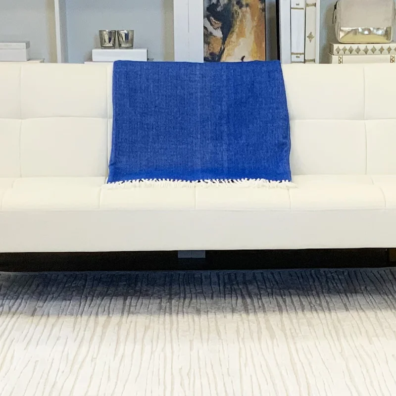 Bed skirts for water beds to give them a more traditional lookFringed Herringbone Throw - Cobalt