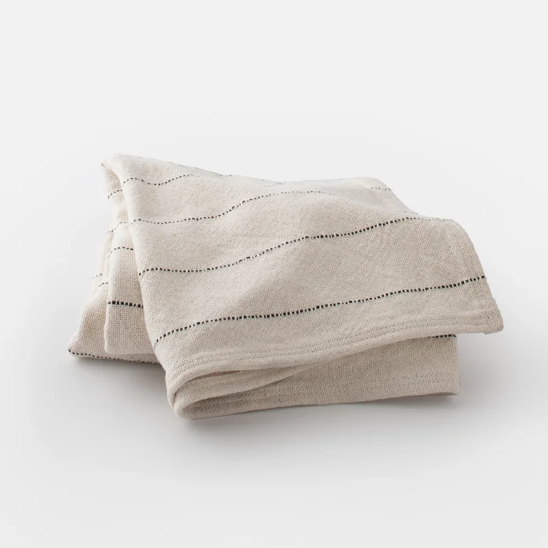 Rayon from bamboo blankets for a silky and breathable feelCotton Pinstripe Throw