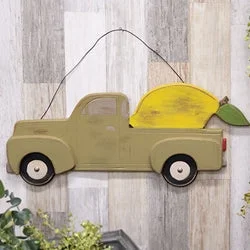 Bed skirts for beds with a curved frameDistressed Hanging Green Wooden Lemon Truck