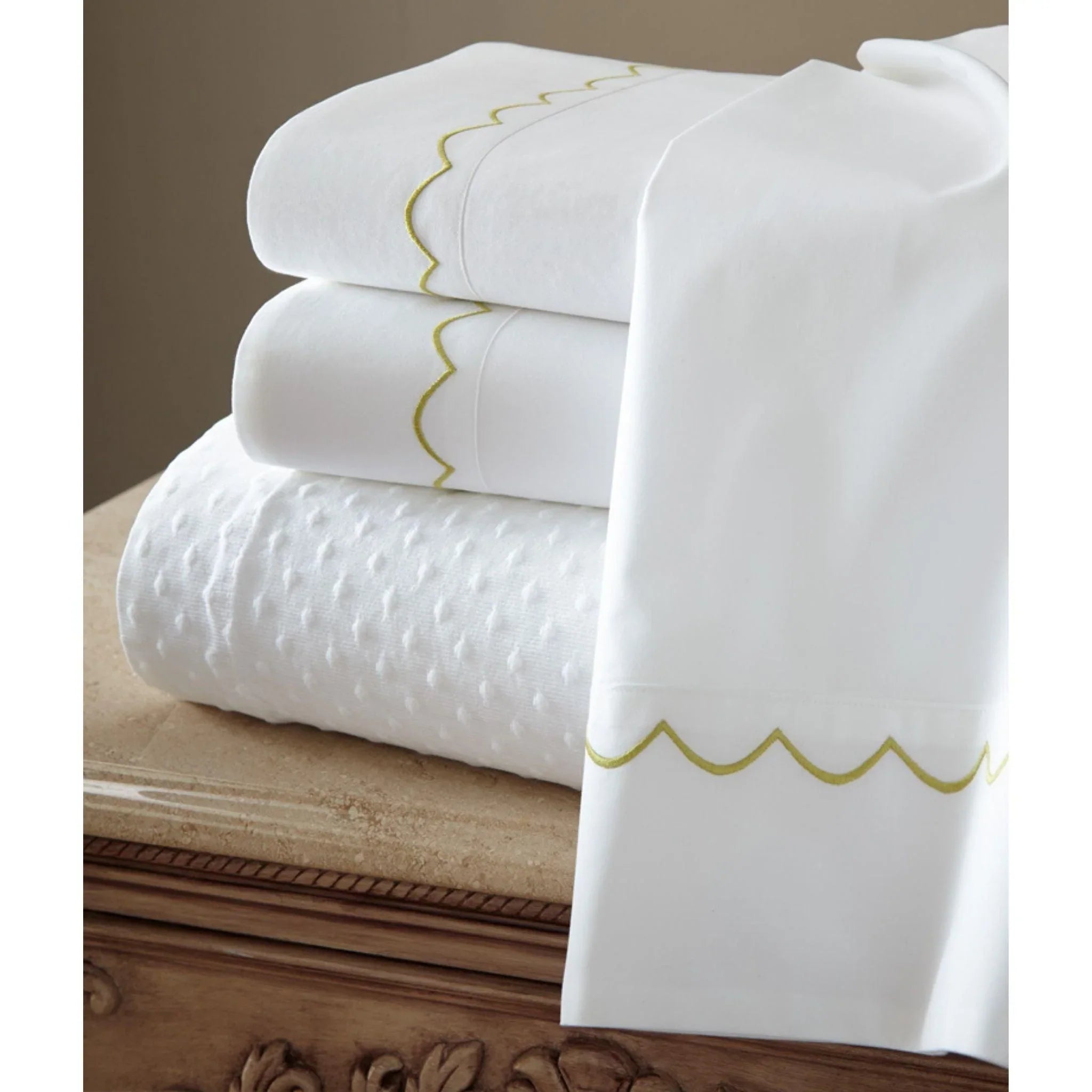 Full - size duvet covers suitable for full - sized beds in guest rooms or small bedroomsVivian Duvet Cover with Scallop Embroidery