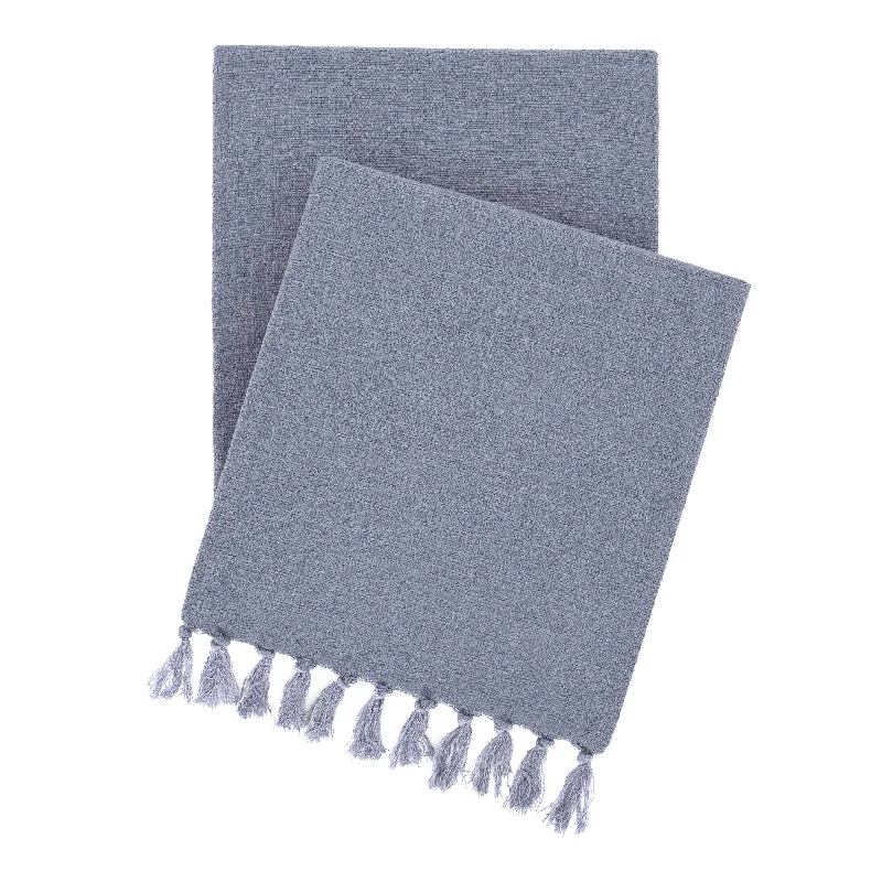 Microfiber blankets that are durable and easy to care forEvelyn Linen Pewter Blue Throw