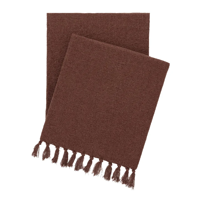 Rayon from bamboo blankets for a silky and breathable feelEvelyn Linen Russet Throw