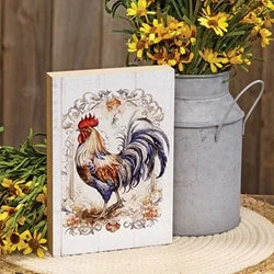 Bed skirts for beds with a fabric - covered frameFloral Framed Rooster Block