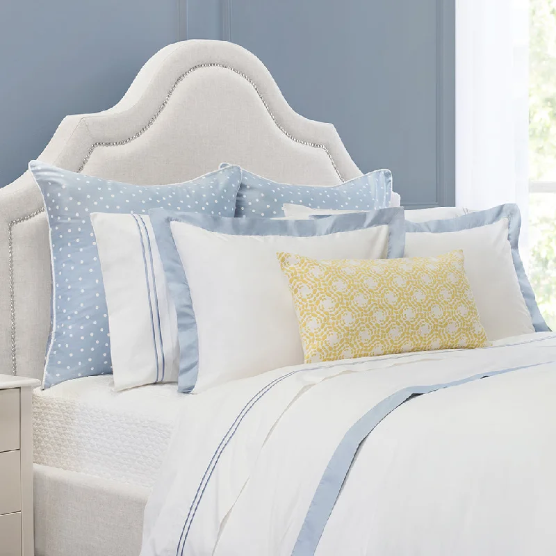 Polyester duvet covers with durability and colorfastnessFrench Blue Linden Border Duvet Cover