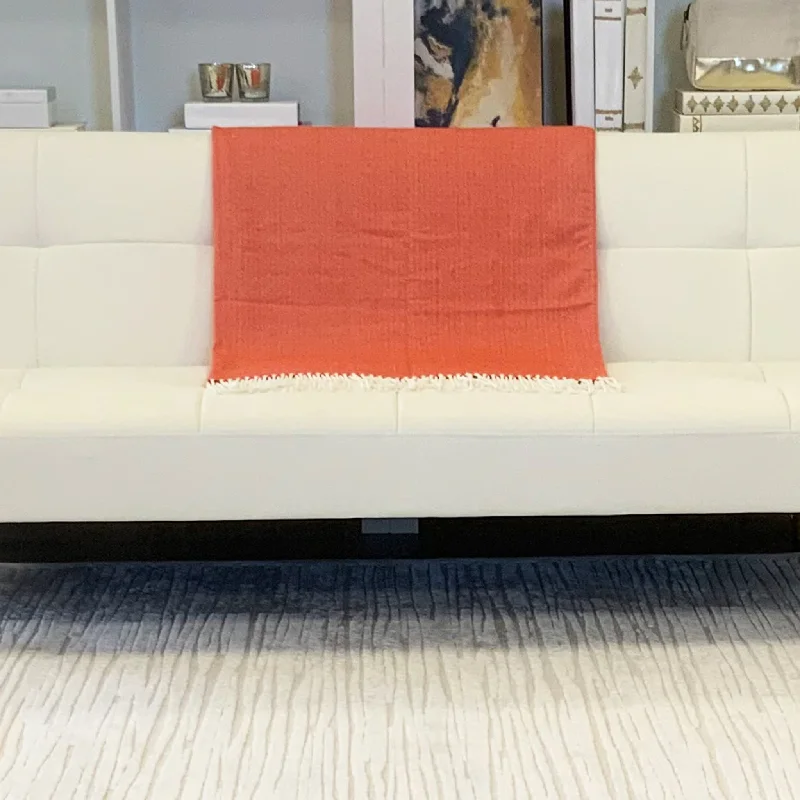 Bed skirts for beds with a square frameFringed Herringbone Throw - Orange