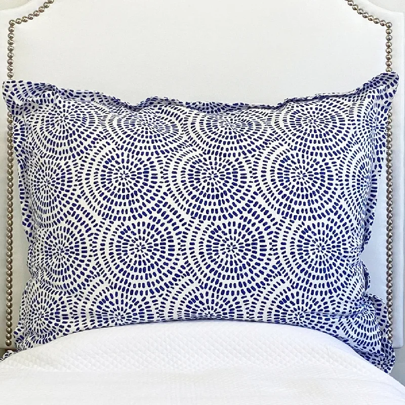 Bed skirts for beds with a square frameHuge Dutch Euro Pillow- Spiral Cobalt - In Stock