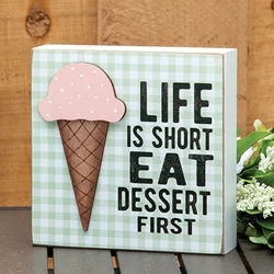 Bed skirts for beds with a decorative - carved frameLife Is Short Eat Dessert Ice Cream Box Sign