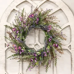 Bed skirts for beds with a curved frameLilac & Lavender Blossoms Twig Wreath