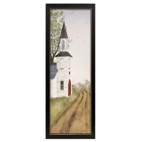 Bed skirts for beds with a curved frameLittle Country Church Framed Print 6x18