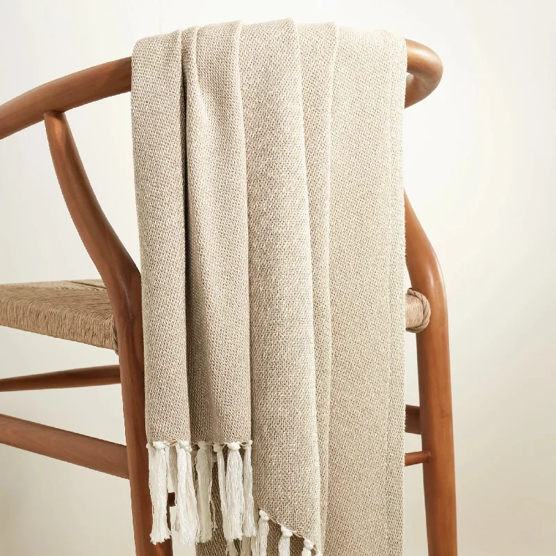 Mohair blankets with a unique sheen and softnessLogan Sand Throw