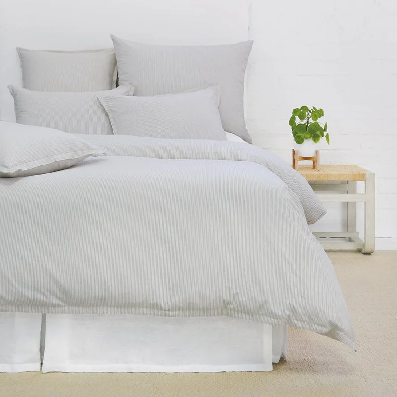 Oversized duvet covers that drape beautifully over the sides of the bed for a luxurious lookLuke Duvet by Pom Pom at Home