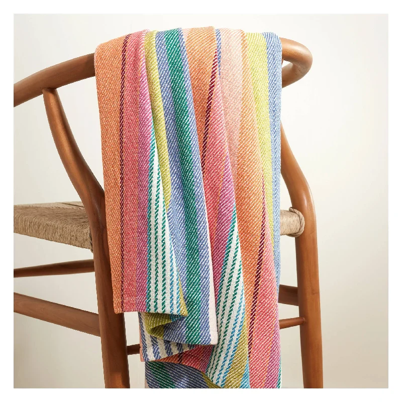 Cotton blankets for breathability and a lightweight feelMellie Stripe Woven Cotton Throw