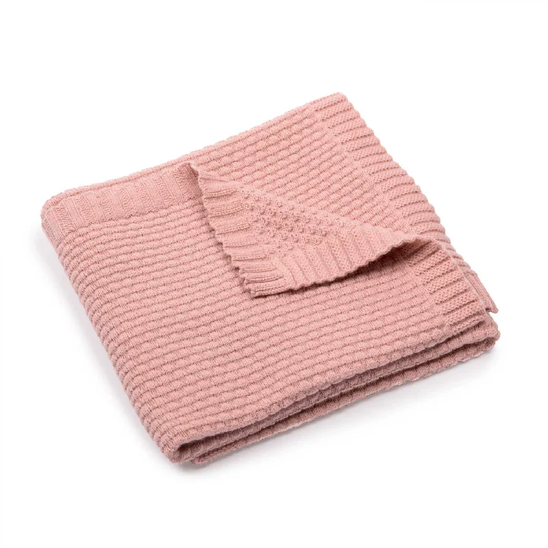 Recycled polyester blankets for an eco - conscious optionMoulin Roty Apres La Pluie Pink Knited Blanket/ Wool Blend