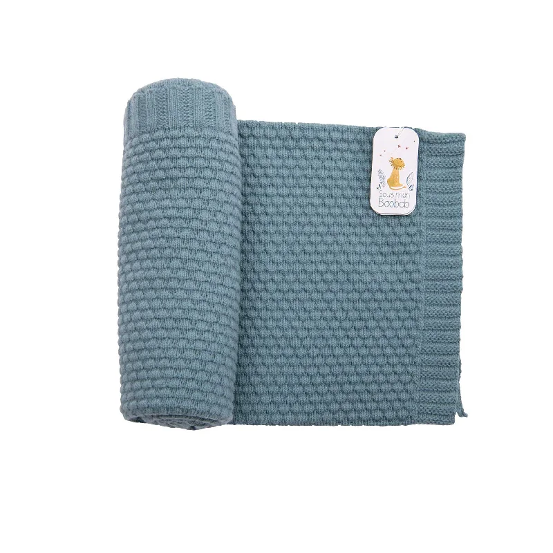 Synthetic fiber blend blankets for a budget - friendly choiceMoulin Roty Sous Mon Baobab Blue Mixed Wool Blanket