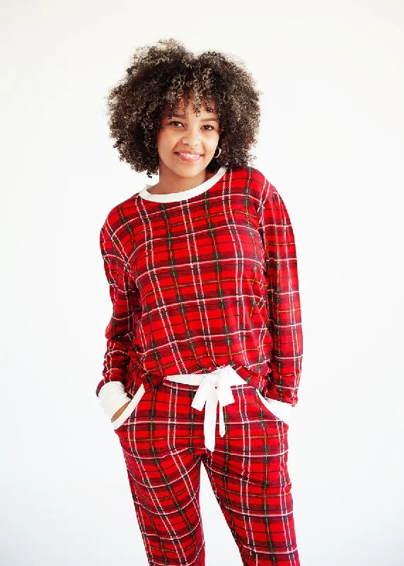 Rayon from bamboo blankets for a silky and breathable feelMust be Bamboo Pajamas - Red Plaid - Final Sale