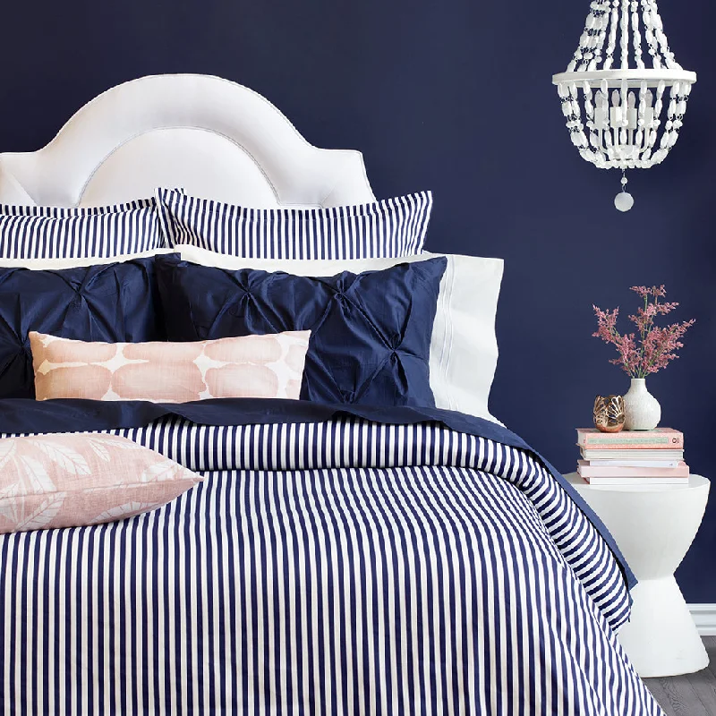 Expensive duvet covers with premium materials and artisanal craftsmanshipNavy Blue Larkin Duvet Cover