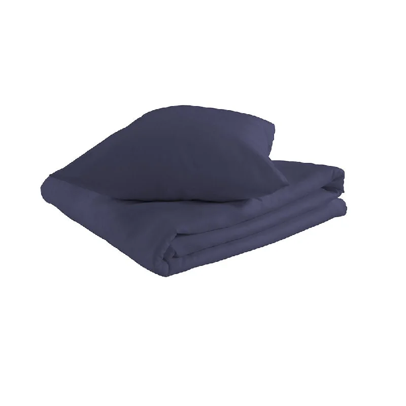 Solid - colored duvet covers in classic colors like white, black, and navy for a timeless looknobodinoz Duvet Single Aegean Blue