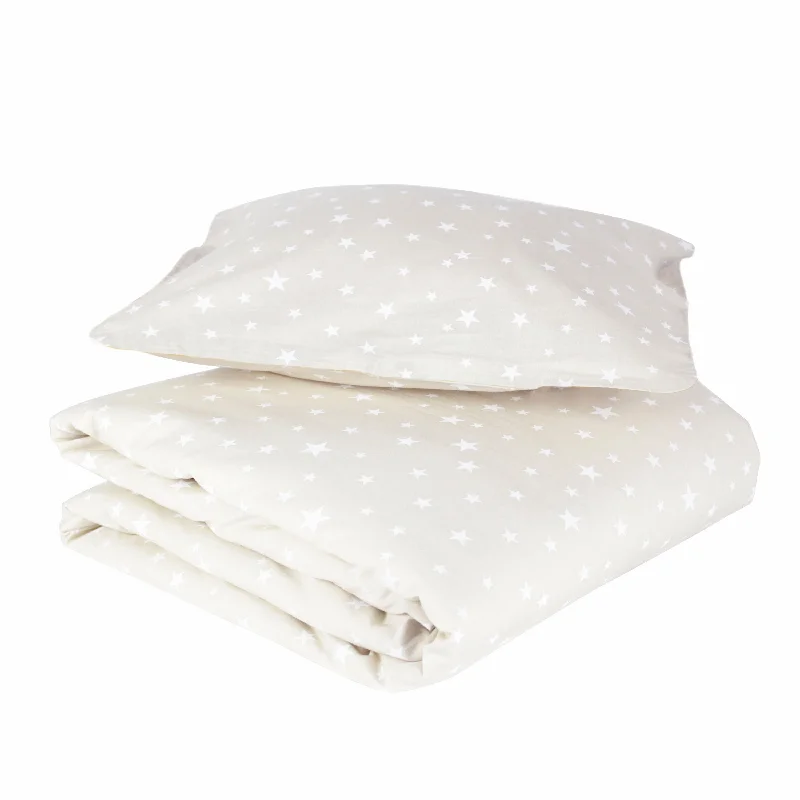 Hotel - quality duvet covers for a luxurious feel at homenobodinoz Duvet Single Sand White Stars