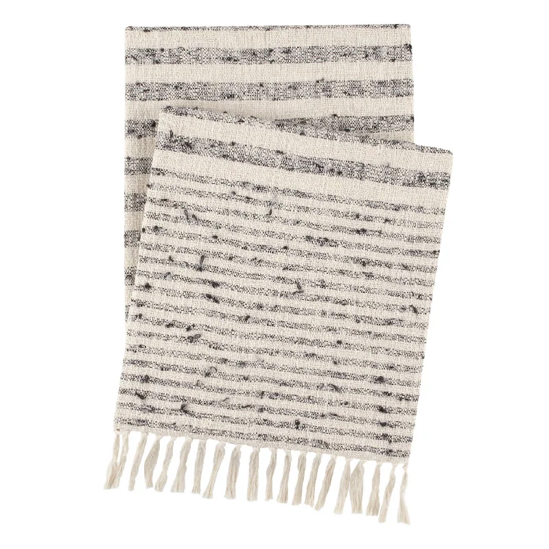 Microfiber blankets that are durable and easy to care forNorthville Stripe Black/Ivory Throw