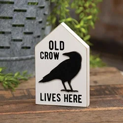 Bed skirts for beds with a slatted frameOld Crow Lives Here Wooden Block Sitter