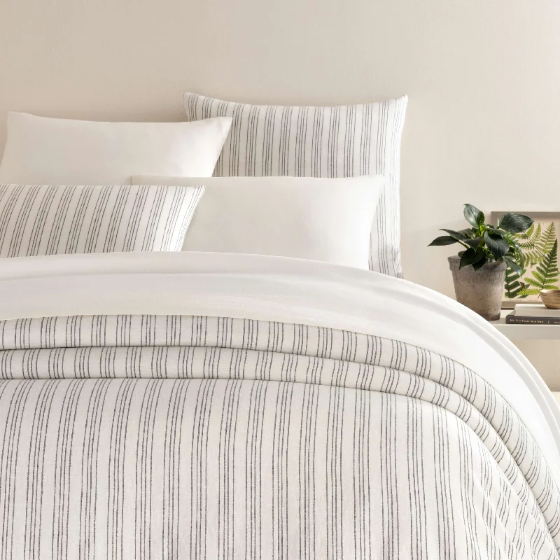 Ombre - colored duvet covers with a gradient effect for a trendy and unique stylePine Cone Hill Lush Linen Stripe Duvet Cover