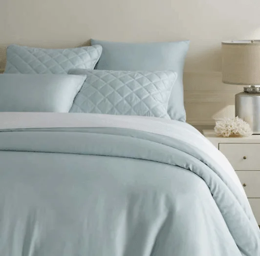 Budget - friendly duvet covers for first - time homebuyers or studentsPine Cone Hill Silken Solid Robin's Egg Blue Duvet Cover