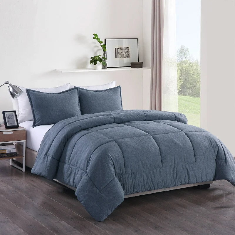 Microfiber - filled comforters that are lightweight and easy to care forPorch & Den Evensong Washed Cotton Comforter Set