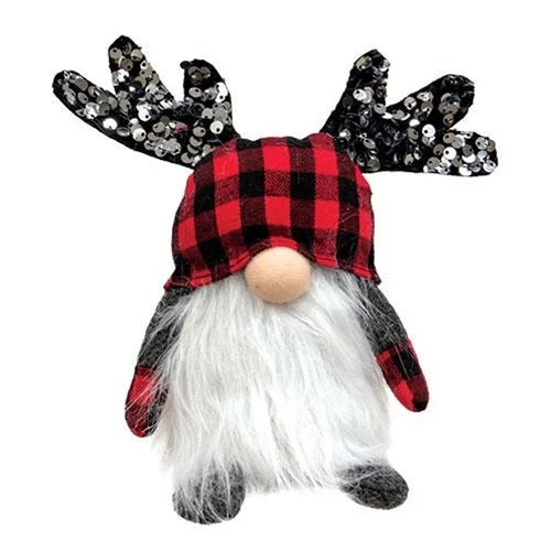 Bed skirts for beds with a canopy frameRed & Black  Buffalo Check Sequin Mini Reindeer Gnome