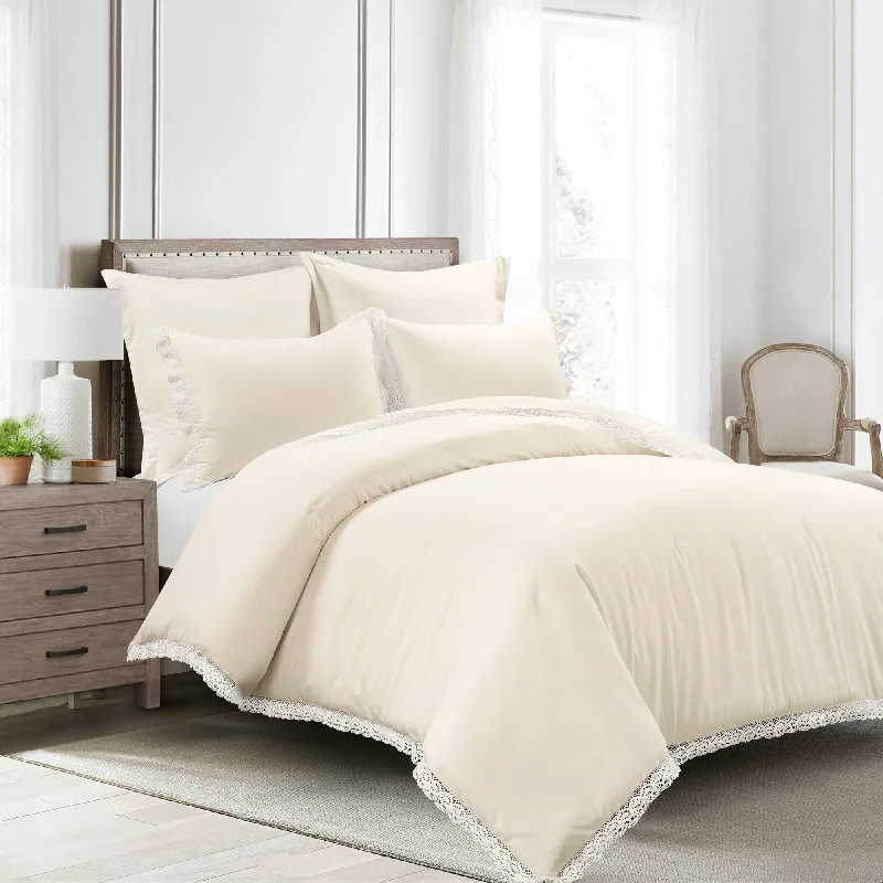 Rosalie Cottagecore Lace Trim 5 Piece Comforter Set