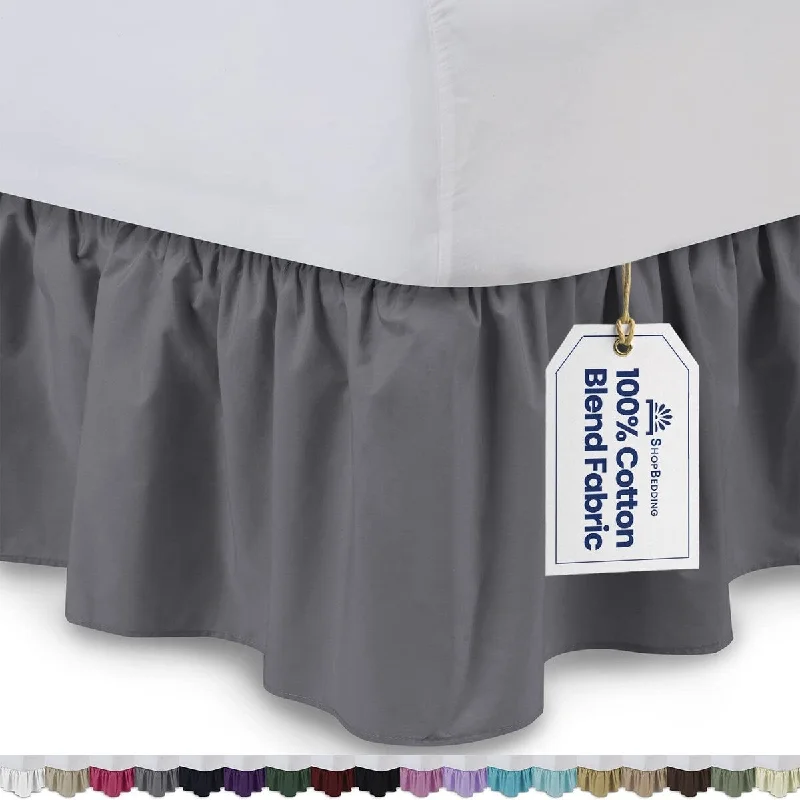 Bed skirts for beds with a non - standard frameRuffled Bedskirt with Platform, Cotton Blend Dust Ruffle