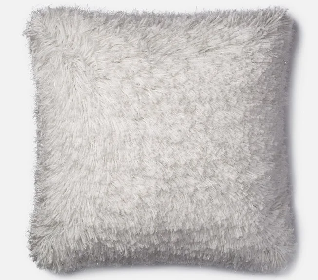 Bed skirts for beds with a square frameShimmer Shag Pillow - White