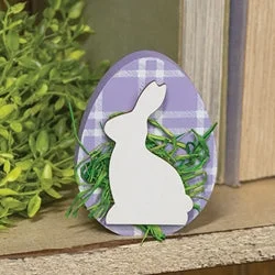 Bed skirts for beds with a decorative - carved frameSitting Bunny Purple Plaid Egg Sitter