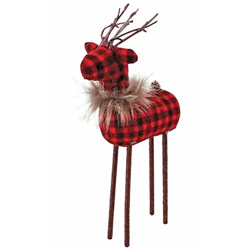 Bed skirts for beds with a wooden frameSm Red/Black Plaid Reindeer