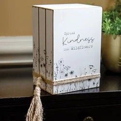 Bed skirts for beds with a round frameSpread Kindness Like Wildflowers Wooden Book Stack