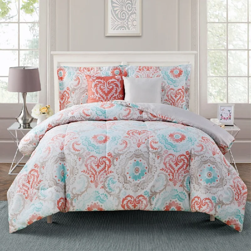 Full - size comforters suitable for full - sized beds in guest rooms or small bedroomsStyle Decor Starling 5-piece Comforter Set