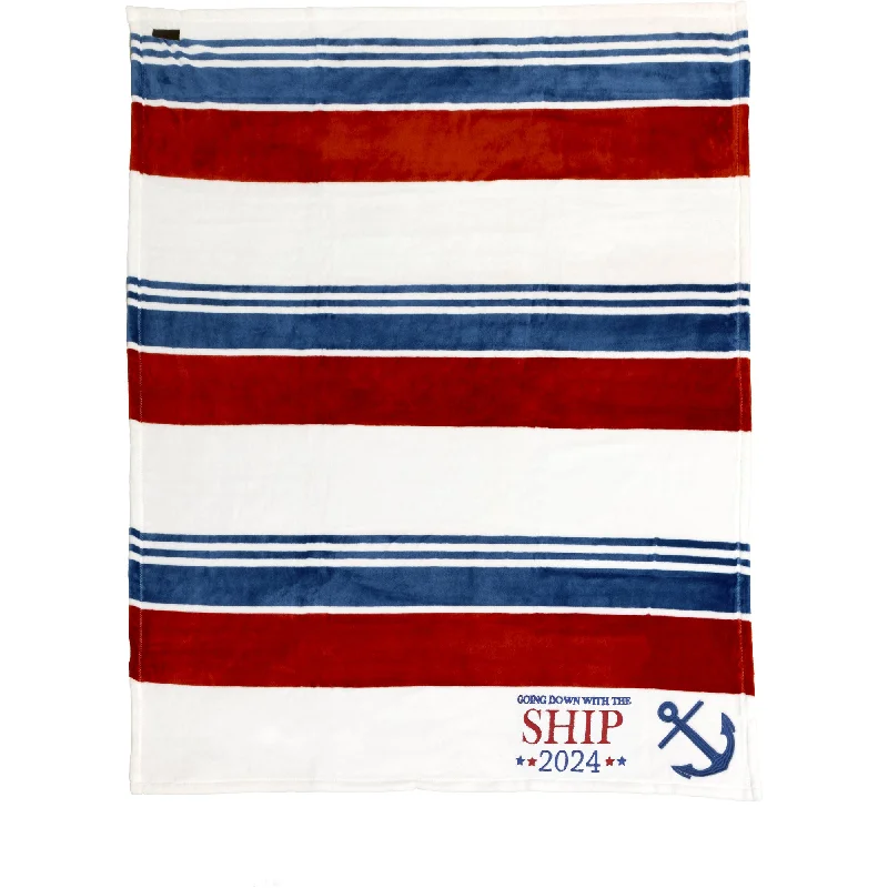 Rayon from bamboo blankets for a silky and breathable feelThe Ship 50" x 60" Royal Plush Blanket