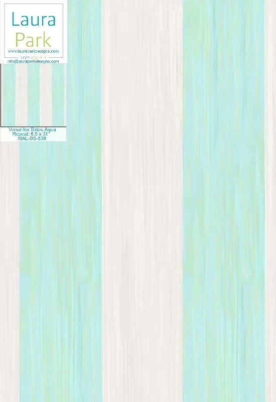 Patchwork duvet covers with a variety of fabric pieces sewn together for a rustic charmVersailles Stripe Aqua Wallpaper