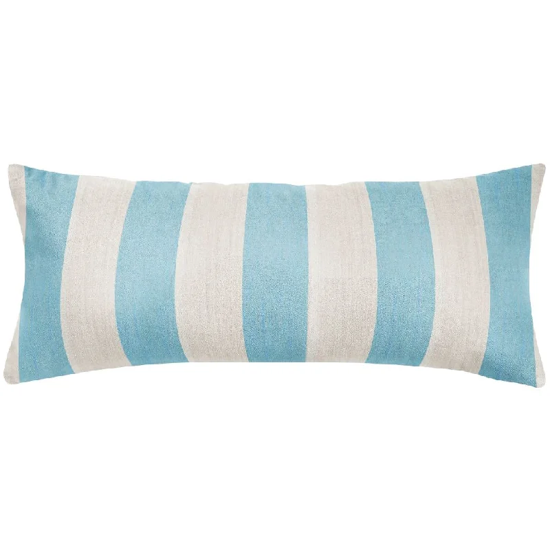 Linen duvet covers with a natural texture and breathabilityVersailles Stripe Blue 14x36 Pillow