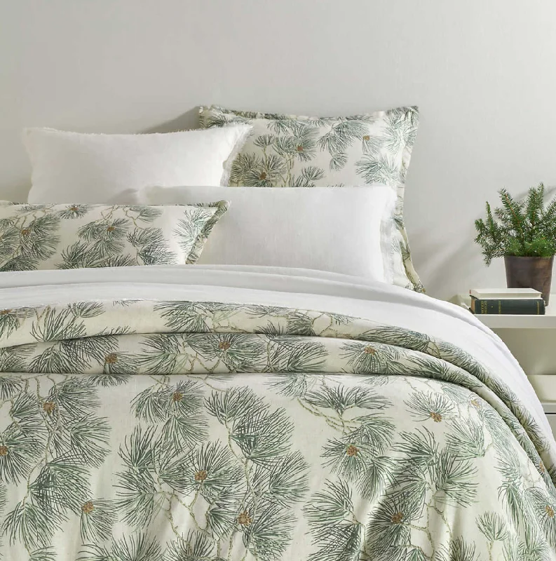 Solid - colored duvet covers in classic colors like white, black, and navy for a timeless lookVintage Pine Boughs Duvet