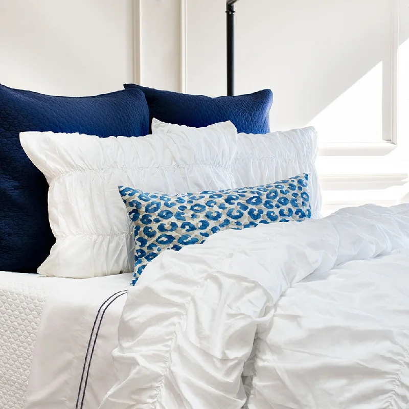 Moisture - wicking duvet covers to prevent night sweatsWhite Sutter Ruched Duvet Cover