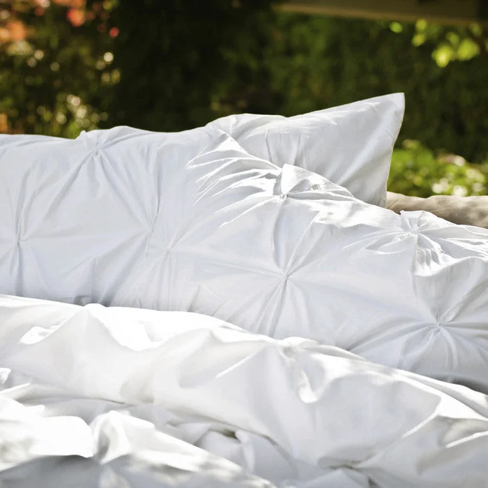 Stain - resistant duvet covers for easy maintenanceWhite Valencia Pintuck Duvet Cover